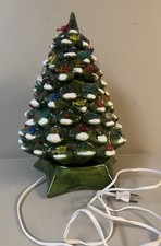 Rare VTG Light Up Ceramic Christmas Tree Holland Mold 18.5 inches W/ Base picture