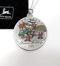 VTG John Deere 1997 Pewter Christmas Ornament #2 in Series Model L Tractor picture