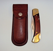 Vintage Schrade USA LBJ lock back knife with nice not matching belt sheath picture