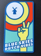 DUTCH Bros STICKER June 2020 BLUE Skies VIBES Peace FINGERS Rare OLD Stock picture