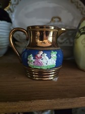 Antique 19th c. Copper Luster Cream Jug Pitcher Creamer Staffordshire Pearlware. picture