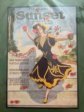 ORIGINAL OCTOBER 1909 SUNSET MAGAZINE SAN FRANCISCO'S PORTOLA FESTIVAL ART PRINT picture
