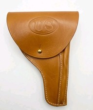 US Military Style Leather Holster Colt 1903 1908 Pocket Hammerless Tan Replica picture