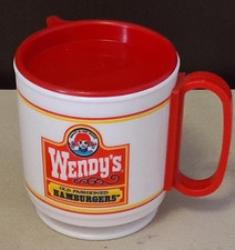 Vintage Pre-Mom Wendy’s Old Fashioned Hamburgers Mini Max Spill-Proof Coffee Mug picture