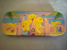 Vintage 1990s Lisa Frank Sandcastle Puppies Bandaid Tin Casey Caymus Rare picture