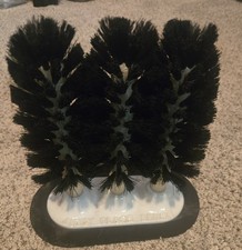 Vintage Jiffy Triple Glass Washing Brush set, Bar made , solid cast  picture