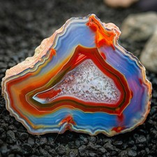 Condor Agate Half Nodule 14 Oz Argentina Quartz Center Polished Specimen picture