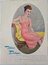 1946 Women's Stylecraft Miss Deb pink slip lingerie fashion art vintage ad  picture