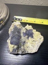 Rare Transparent Purple Green Cubic Fluorite Crystal On Matrix Mineral Specimen picture