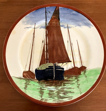 Antique - Early 1900s - Royal Doulton - Hand-painted Plate - Ship Scene picture
