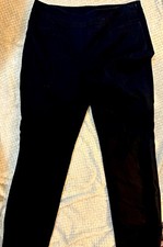 Akris Women’s Black Stretch Cotton/Elastane Solid Flat Front Pants Size 10 picture
