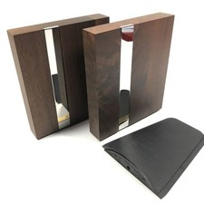 New Factory Sealed NOS — Mid-Century Modern; Jostens GE Walnut & Chrome Bookends picture