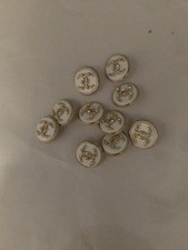 Lot Of ten 20Mm StampedDesigner  Vintage Button Gold ToneChanel 10 BUTTONS picture