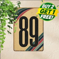 Bold Contrast Number Graphics Sign Modern Typographic Bedroom Metal Plaque picture