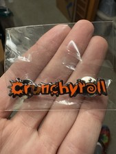 Crunchyroll Logo Promotional Pin 2024 Orange Black Limited Edition New picture