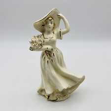 Vintage Porcelain Figurine Sweet Seventeen Young Girl w/ Bouquet of Flowers picture