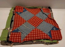 10 Antique Hand Stitched Unfinished Quilt Squares Blocks Lot 2 AS IS picture