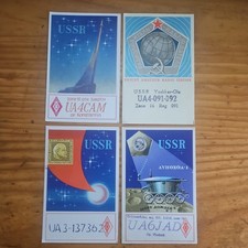 Lot of 4 1971-75 Russian USSR QSL Cards. Space Race Lenin Ham Radio. To VK3IM picture