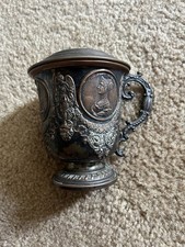 Russian Romanov Covered Mug Chalice Nicholas I Imperial Relief Metal picture