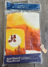 Vintage 1982 E.T. Extra-Terrestrial Bath Towel Wash Mitt Set NEW Sealed NOS Rare picture