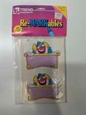 Vtg 36 ReMARKables Wipe Off Tags Stickers Trend Enterprises 1988 Clowns NOS picture