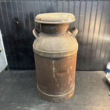 VTG  15 GALLON STEEL  MILK CAN W LID SIDE HANDLE CREAM CAN  picture