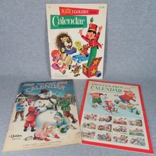 3 Vintage The Golden Magazine & Memo Calendars 1968 69 70 Retro Illustrated Art picture