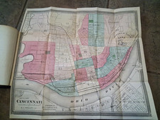 1869 The City of Cincinnati The Queen City history map and railroad map picture
