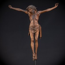 1700s Corpus Christi Sculpture | 18th C Christ Wooden Statue | Baroque | 15.9