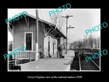 Crozet Virginia View Of The Railroad Station c1920 Old Large Historic Photo picture