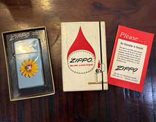 Vintage 1968 Borden Dairy Elsie The Cow Zippo Slim Lighter W/ Box & Papers picture