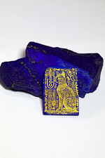 Natural Afghan Old Mine Lapis Lazuli Plaque – Egyptian Motif picture