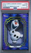2024 Topps Chrome Disney PSA 10 Olaf /150 Purple Green Pulsar Refractor picture