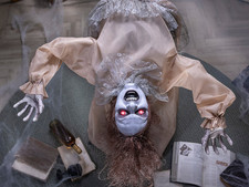Possessed Creepy Lady Animatronic 4 Ft Bent Backwards Scary Halloween Prop Girl picture