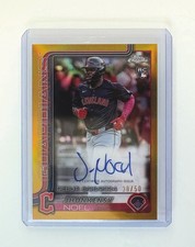 Jhonkensy Noel 2025 Topps Chrome Update RC Auto Gold Refractor /50 Guardians #38 picture