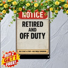 Retirement Lounge Rules Tin Sign Sarcastic Senior Gift For Men Metal Plaque 8x12 picture