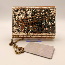 Jimmy Choo Gold Metallic Clutch with Chain Shoulder Strap picture