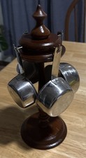 Foley Measuring Cups USA Made Hanging Rack Wood Stand Tree MCM Vintage 60s picture