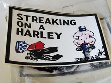 SUPER RARE STREAKING ON A HARLEY  Sticker VINTAGE  RACING  ORIGINAL OLD STOCK picture