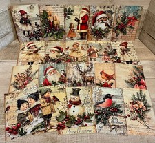 20-Unique Vintage Inspired Santa Claus Decorative Sheet Music Postcards  4X6 picture