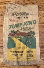 Vintage Turf King Grass Seed Bag Great Graphics Lawn Garden Display Advertising picture