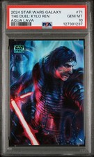 2024 Topps Chrome Star Wars Galaxy The Duel: Kylo Ren Aqua Refractor /175 PSA 10 picture