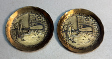 Wendell August Forge Solid Bronze Coaster Pair 1977 PPG Early Glassmaking picture