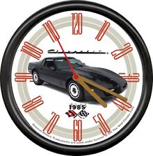 Licensed 1985 Corvette Black Flags Chevrolet General Motors Sign Wall Clock picture