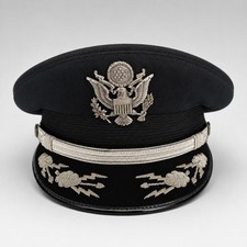 USAF Colonel Visor Cap Hat Mess Dress Bullion Farts Darts Named WWII Vietnam Vtg picture