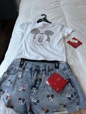 Disney Mickey Mouse Icon 2 piece Top & Shorts Sz Small Both New W/Tags picture