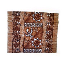 Vtg GVH Hawaii Fabric G Von Hamm Tikitex Tapa Tribal Bird Print Cotton 36x44 picture