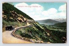 Vintage Huntington Park Drive Riverside California Postcard 1910 Posted Divided picture