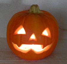 Vtg 1995 Trendmasters Light Up Halloween Jack O Lantern Vampire Fangs Foam Mold picture