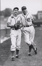 Stan Hack & Bob Olson Chicago Cubs RPPC Real Photo Postcard c 1930s Baseball picture